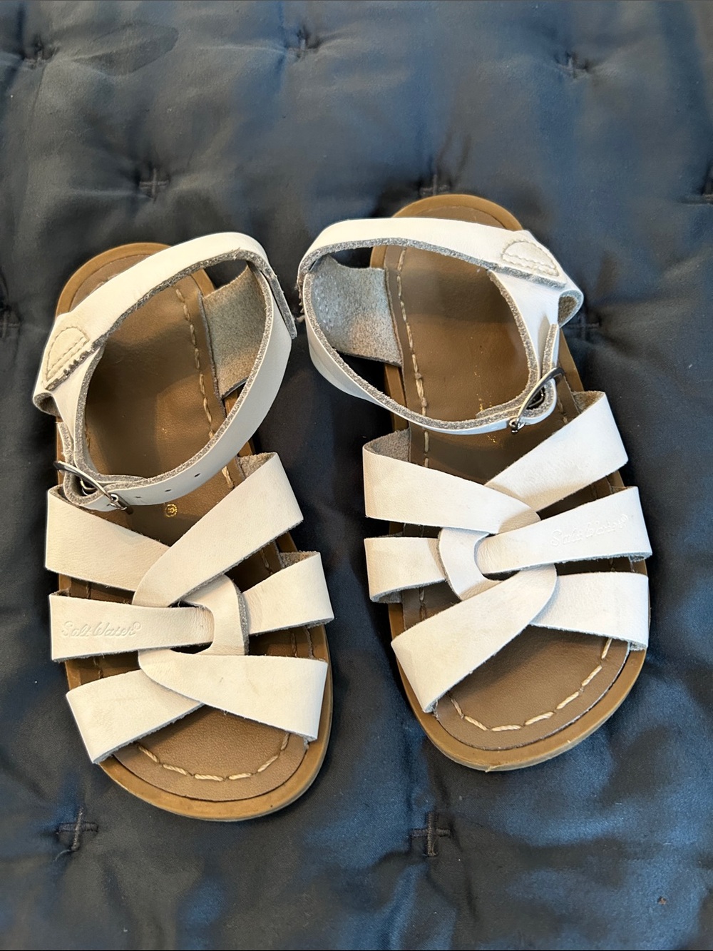 Saltwater Kids White Leather Strappy Sandals - Classic Summer Style